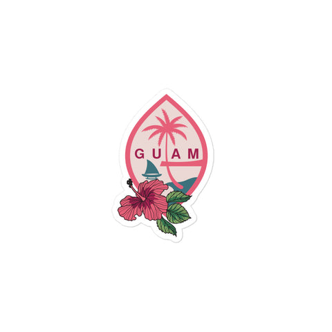 Sticker, Guam Seal, Flora (Hibiscus)