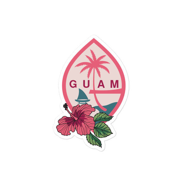 Sticker, Guam Seal, Flora (Hibiscus)